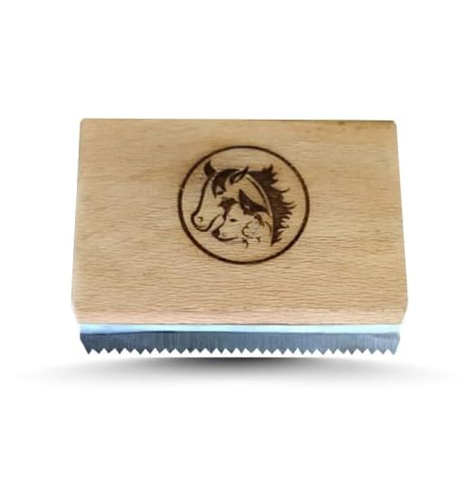 Original Deshedding Grooming Tools for Horse, Cats & Dogs Easy Ergonomic Wooden Handle Professional Brush Grooming Tool, Remove painlessly 95 Percent of Lose Hair Fur & Dirt (5 inch)