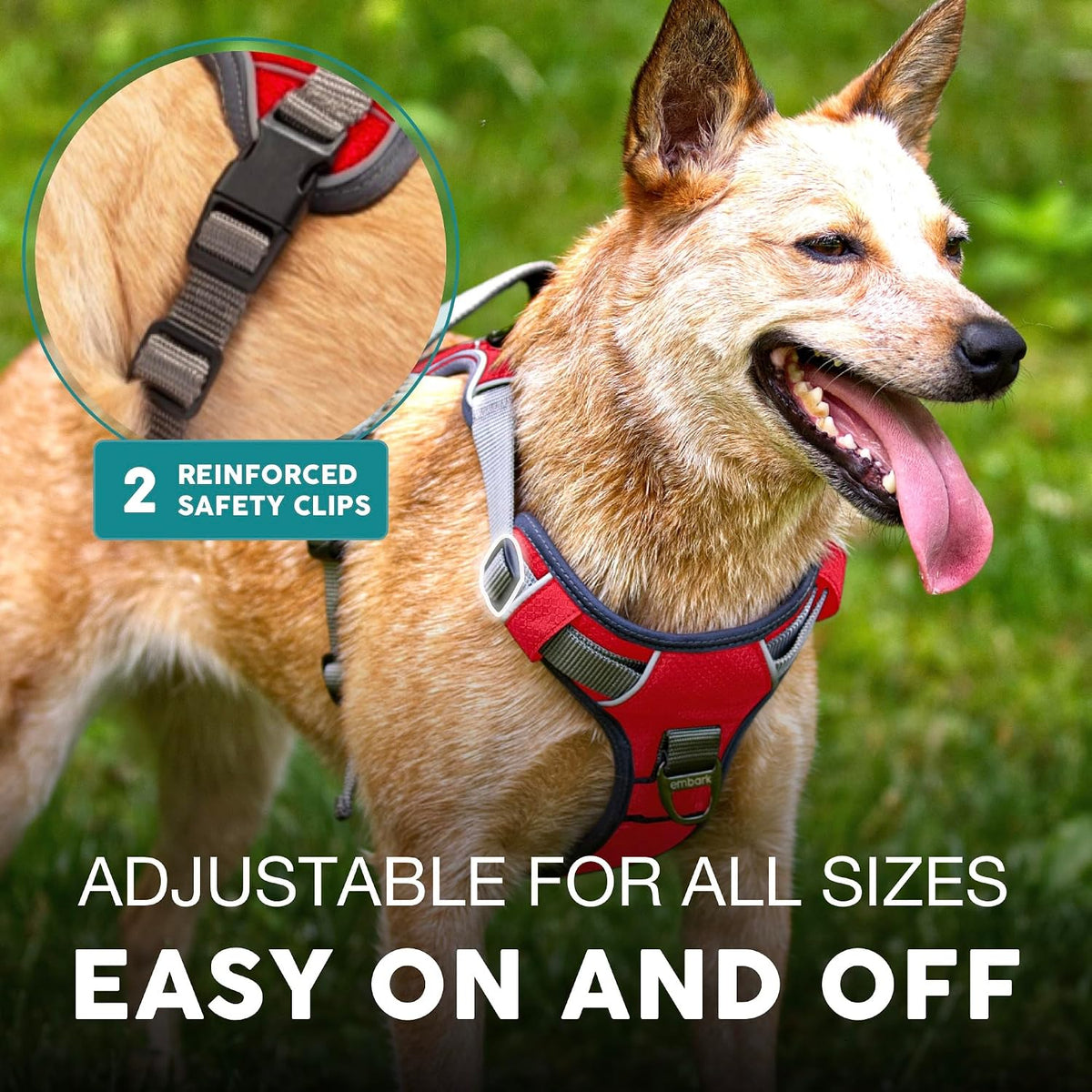 Embark No Pull Dog Harness, Reflective Adjustable Training Vest, No Choke