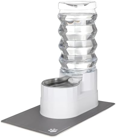 RIZZARI 8L Elevated Pet Water Dispenser – Stainless Steel Gravity Waterer with Auto-Refill Design for Medium and Large Dogs & Senior Pets -Comfortable Drinking Height for Living Rooms,Multi-Pet Homes