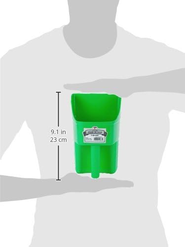 Little Giant® Plastic Enclosed Feed Scoop | Heavy Duty Durable Stackable Horse Feed Scoop with Measure Marks | Livestock Hand Scooper | 3 Quart