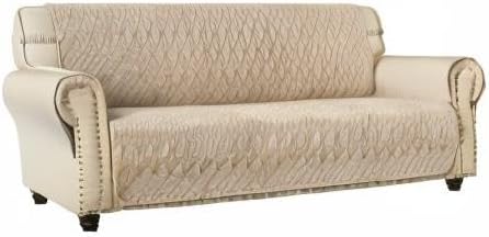 Ameritex Couch Sofa Slipcover 100% Waterproof Nonslip Quilted Furniture Protector for Dogs, Children, Pets, Machine Washable (Beige, 68")
