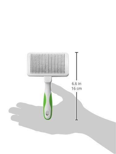 Andis 65705 Stainless-Steel Slicker Brush for Dogs and Cats - Durable and Lightweight Grooming Tool for All Breeds and Fur Lengths, Reduces Shedding and Promotes Hair Growth - Medium, Green