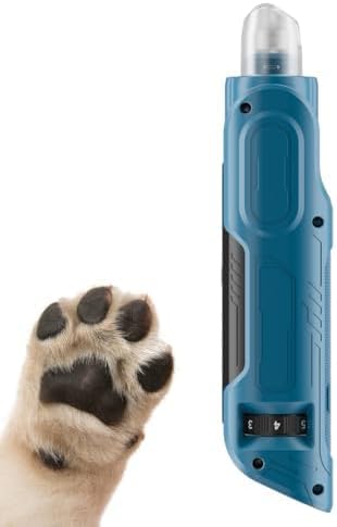 PAPIFEED Dog Nail Grinder, Pet Nail Grinder with 6 Speeds Quiet Motor, LED Light and Dust Collection, Rechargeable Dog Nail Trimmer for Small Medium Large Dogs Cats, Type-C Grooming Kit