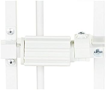 Carlson 18-30.75" Mini Expandable Dog Gate with Small Pet Door, Pressure Mounted Metal Indoor Pet Gate for Doorways & Bottom of Stairs, Cat Gate, White