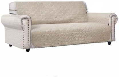Ameritex Couch Sofa Slipcover 100% Waterproof Nonslip Quilted Furniture Protector for Dogs, Children, Pets, Machine Washable (Beige, 68")