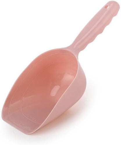 1-Cup Pet Food Scoop, Lines for 1/2 and 1 Cup - Dog, Puppy, Cat, Bird, Rabbit Plastic Scoop (Light Pink)