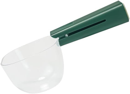 Pet Cat Dog Food Scoop, Dog Cup Capacity Cat Food Scooper With Sealing Clip, Puppy and Cat Coffee Bean, Flour Scoop Grey