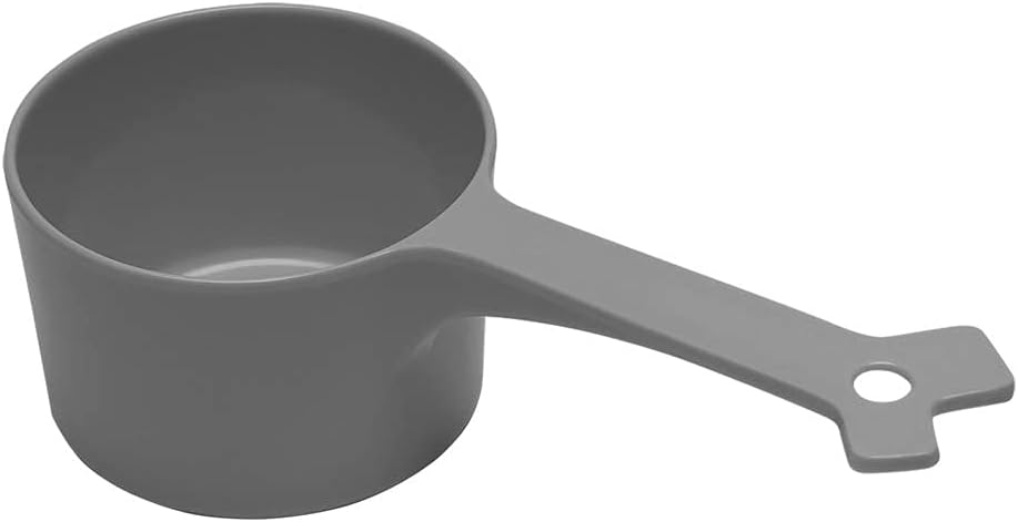 Messy Mutts Melamine Dog Food Scoop (1 Cup Capacity) | Measuring Cup for Animal Food | Features 1/2 Cup Indicator Line | Small or Large Dog Food Scooper | Dishwasher Safe | Blue