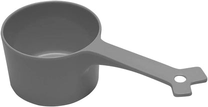 Messy Mutts Melamine Dog Food Scoop (1 Cup Capacity) | Measuring Cup for Animal Food | Features 1/2 Cup Indicator Line | Small or Large Dog Food Scooper | Dishwasher Safe | Blue