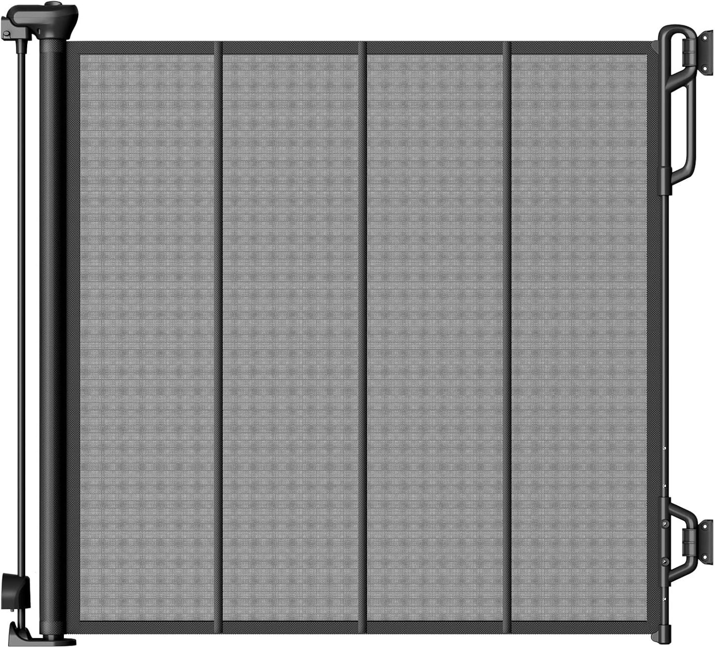 Spaceany Reinforced Retractable Baby Gate or Mesh Dog Gate,Easy to Use for Stairs, Doorways, Hallways, Indoor, Outdoor, Wide Pet Gate 33.5" Tall, Extends to 45" Wide, Gray
