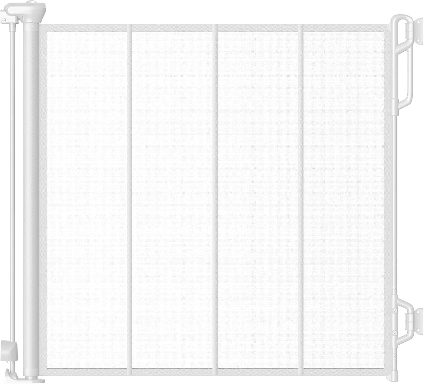 Spaceany Reinforced Retractable Baby Gate or Mesh Dog Gate,Easy to Use for Stairs, Doorways, Hallways, Indoor, Outdoor, Wide Pet Gate 33.5" Tall, Extends to 45" Wide, Gray