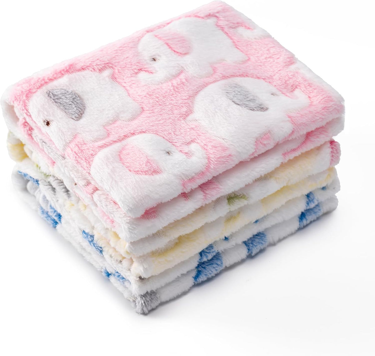 1 Pack 3 Blankets Super Soft Fluffy Premium Fleece Pet Blanket Flannel Paw Printed Throw for Dog Puppy Cat (Small 23x16'', Brown, Pink, White)