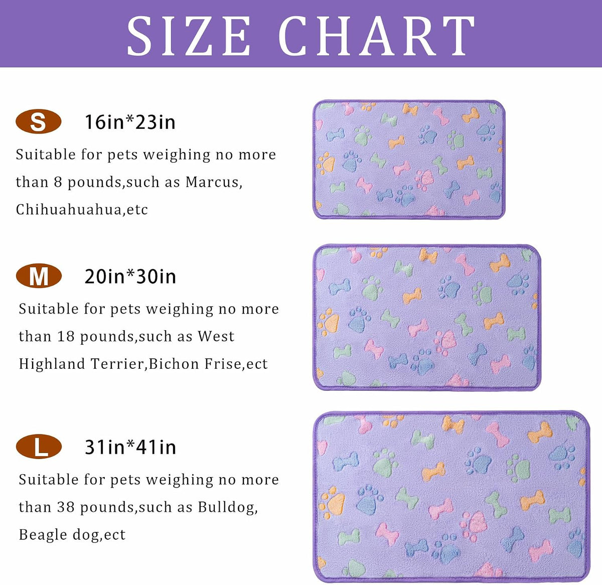 1 Pack 3 Blankets Super Soft Fluffy Premium Fleece Pet Blanket Flannel Paw Printed Throw for Dog Puppy Cat (Small 23x16'', Brown, Pink, White)