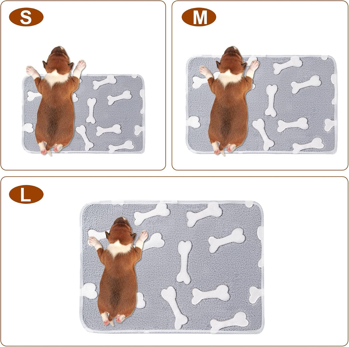 1 Pack 3 Blankets Super Soft Fluffy Premium Fleece Pet Blanket Flannel Paw Printed Throw for Dog Puppy Cat (Small 23x16'', Brown, Pink, White)
