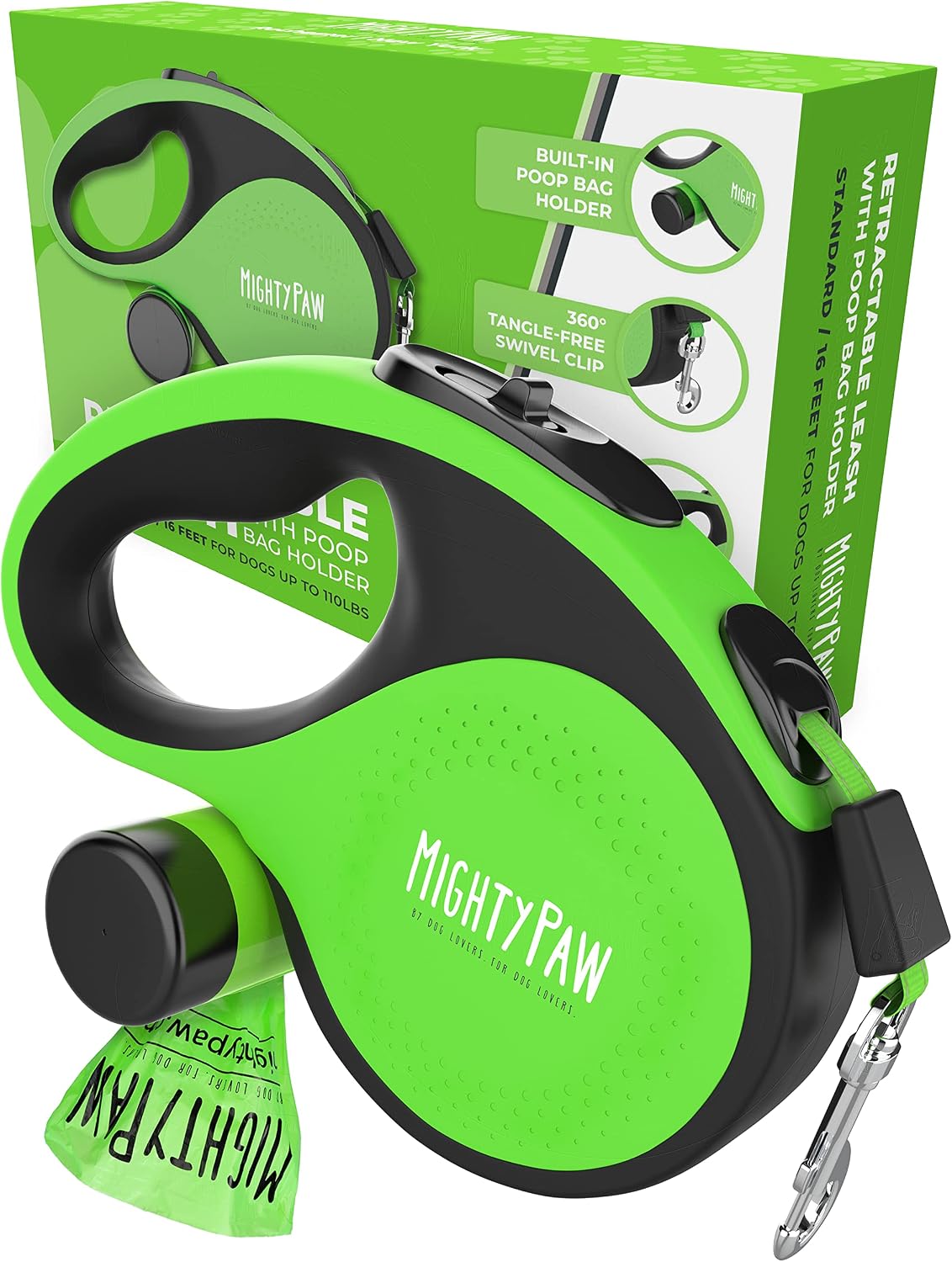 Retractable Dog Leash 2.0, 16 Ft, for Medium Dogs, Heavy Duty
