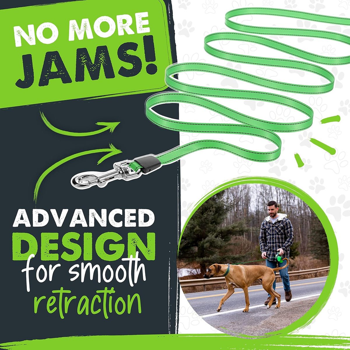 Retractable Dog Leash 2.0, 16 Ft, for Medium Dogs, Heavy Duty