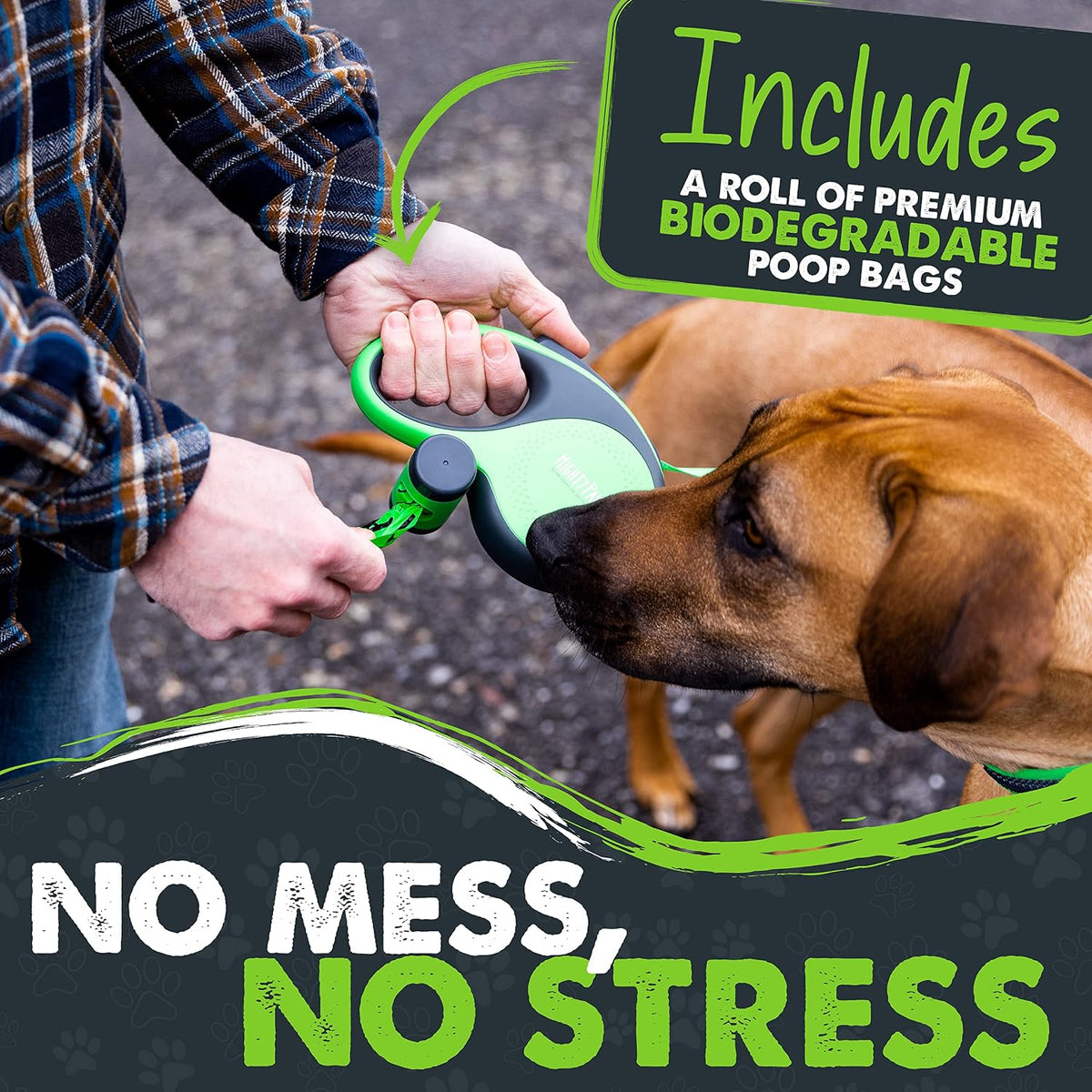 Retractable Dog Leash 2.0, 16 Ft, for Medium Dogs, Heavy Duty