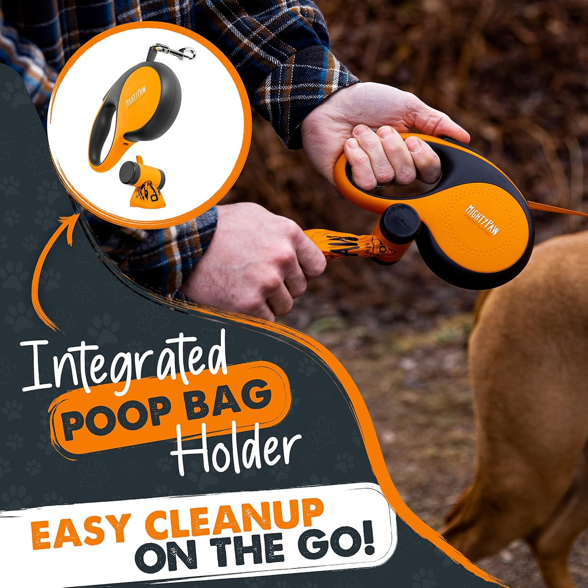 Retractable Dog Leash 2.0, 16 Ft, for Medium Dogs, Heavy Duty