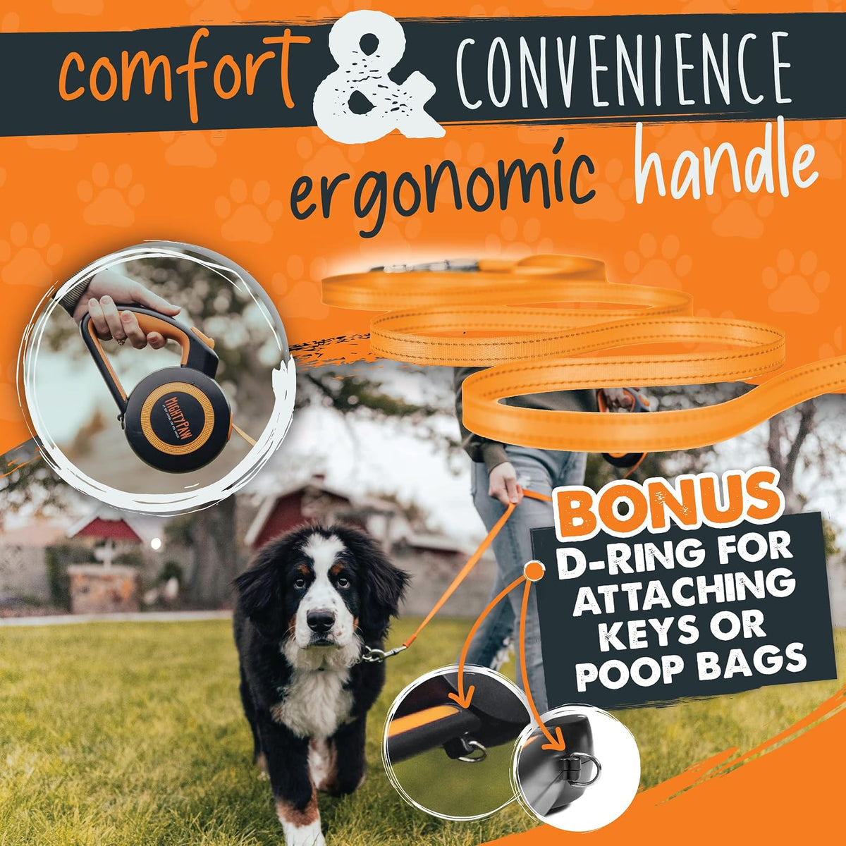 Retractable Dog Leash 2.0, 16 Ft, for Medium Dogs, Heavy Duty