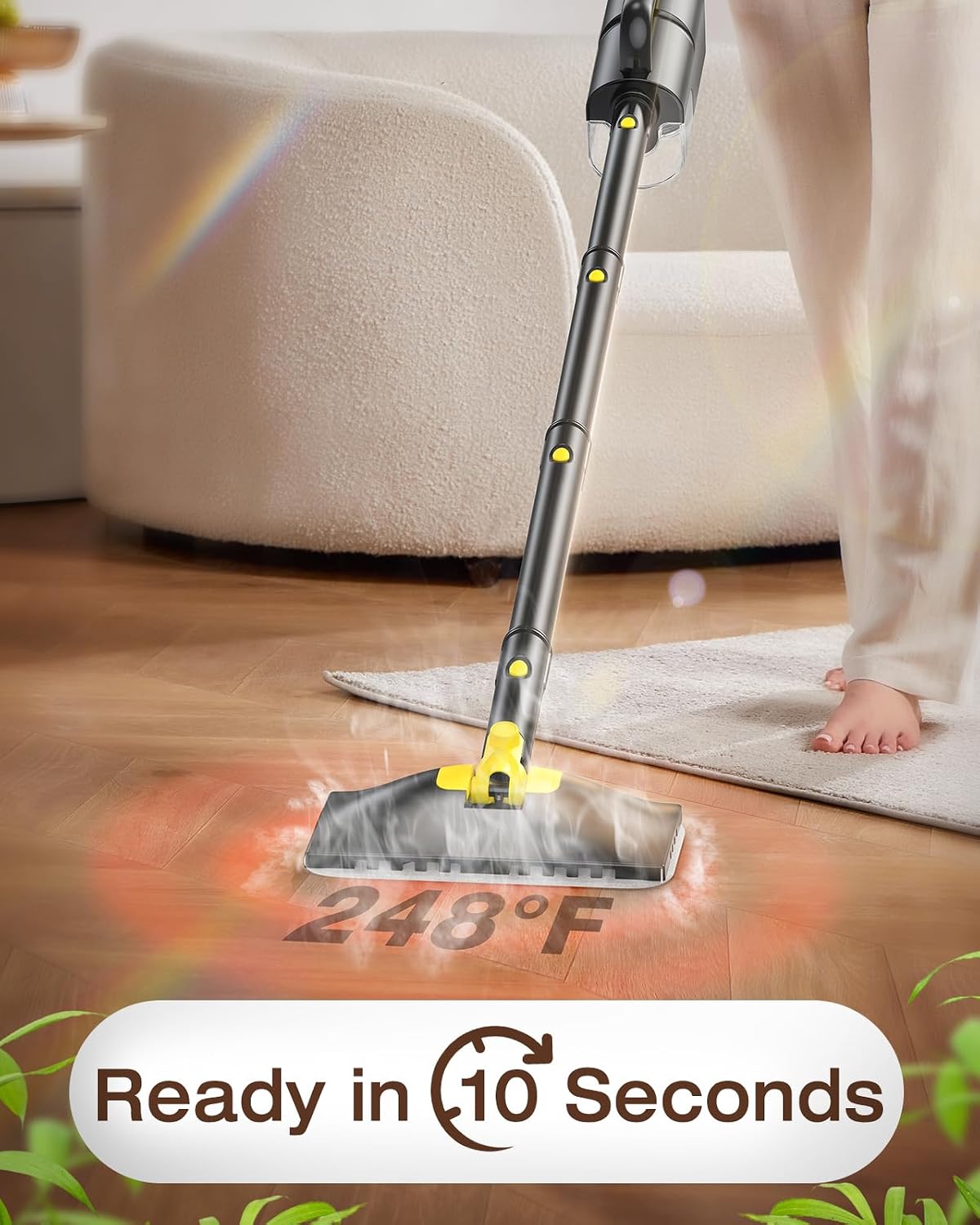 Steam Cleaner, 10-in-1 Detachable Handheld Steam Mop for Multi-Surface