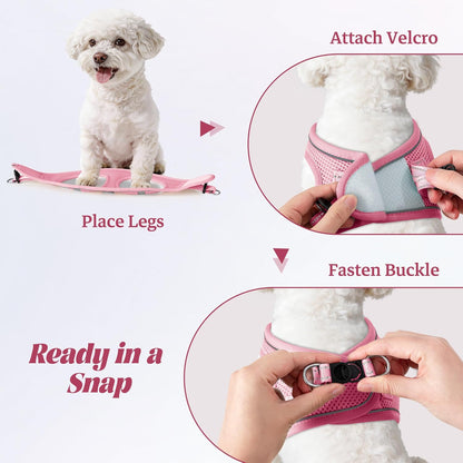 No Pull Dog Puppy Harness and Leash Set Reflective Mesh Vest X-Small