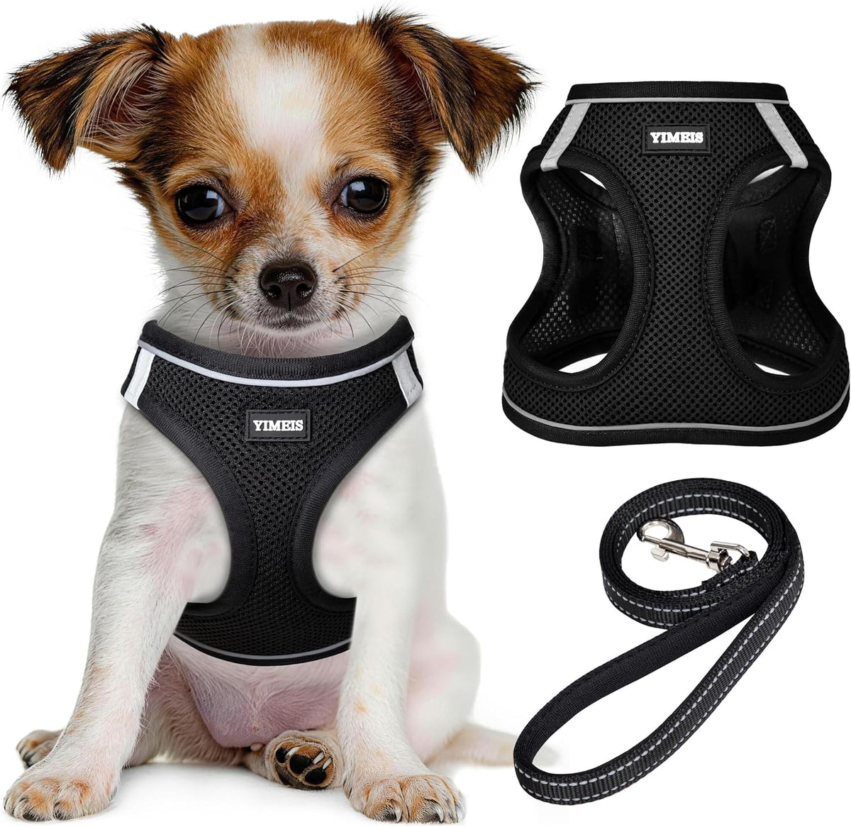 No Pull Dog Puppy Harness and Leash Set Reflective Mesh Vest X-Small