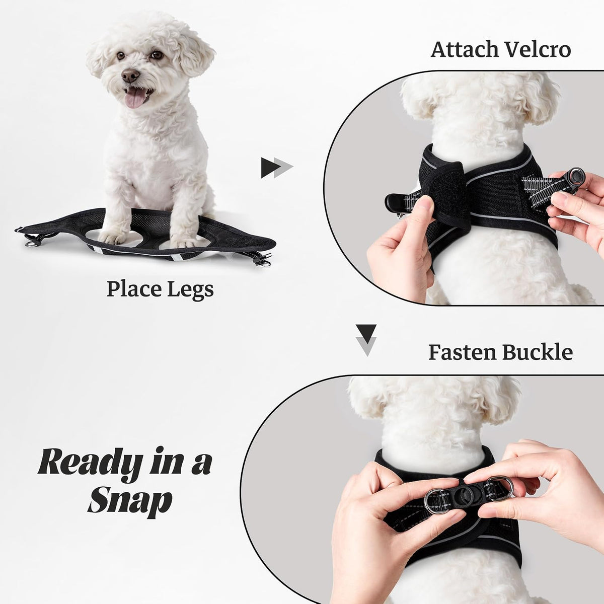 No Pull Dog Puppy Harness and Leash Set Reflective Mesh Vest X-Small
