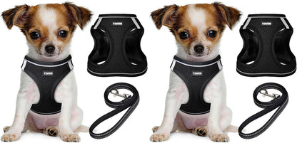 No Pull Dog Puppy Harness and Leash Set Reflective Mesh Vest X-Small