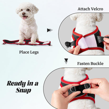 No Pull Dog Puppy Harness and Leash Set Reflective Mesh Vest X-Small