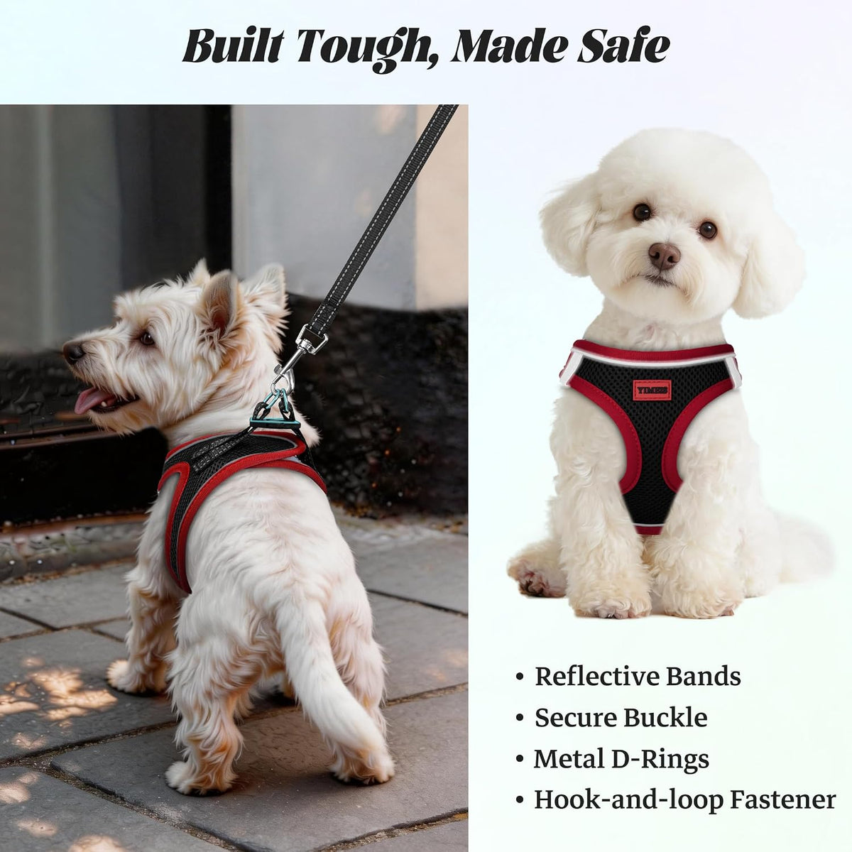 No Pull Dog Puppy Harness and Leash Set Reflective Mesh Vest X-Small
