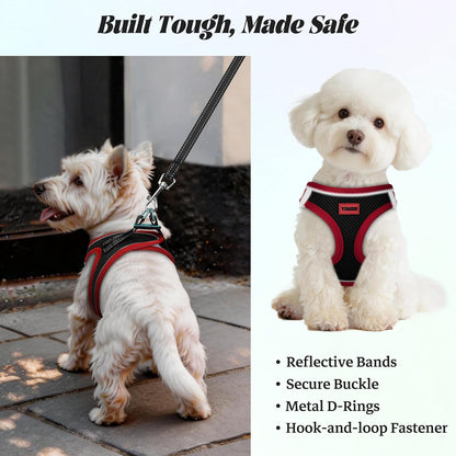 No Pull Dog Puppy Harness and Leash Set Reflective Mesh Vest X-Small