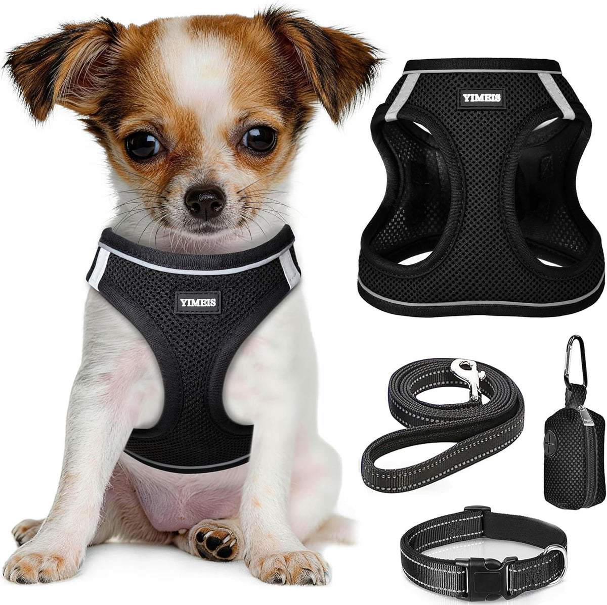 No Pull Dog Puppy Harness and Leash Set Reflective Mesh Vest X-Small