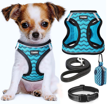 No Pull Dog Puppy Harness and Leash Set Reflective Mesh Vest X-Small