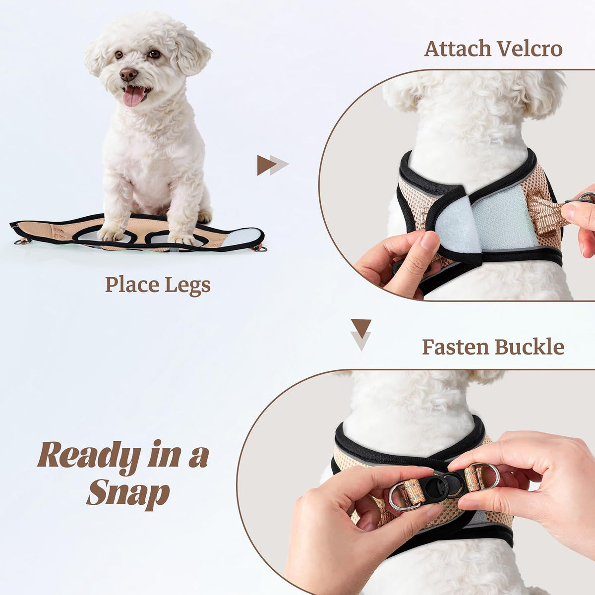 No Pull Dog Puppy Harness and Leash Set Reflective Mesh Vest X-Small