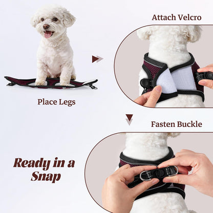 No Pull Dog Puppy Harness and Leash Set Reflective Mesh Vest X-Small