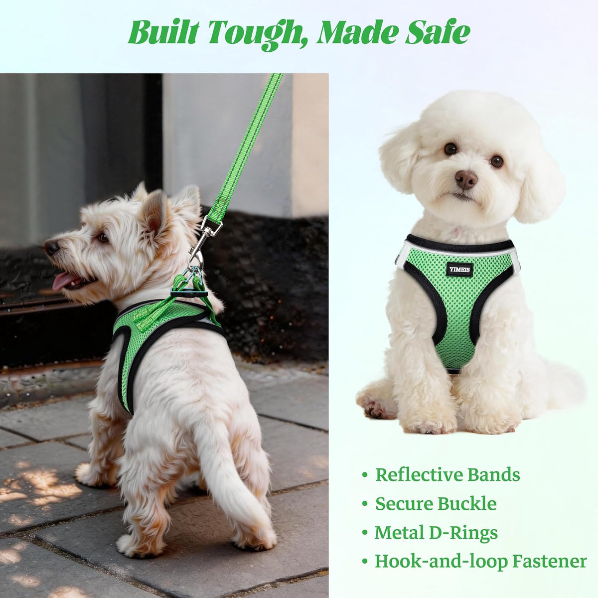 No Pull Dog Puppy Harness and Leash Set Reflective Mesh Vest X-Small