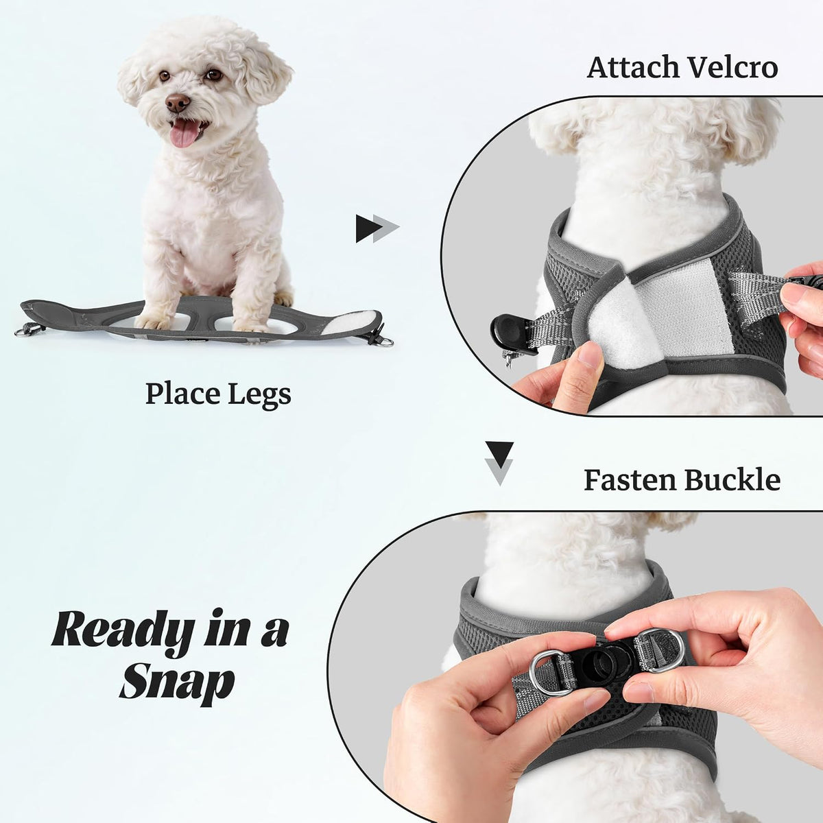 No Pull Dog Puppy Harness and Leash Set Reflective Mesh Vest X-Small