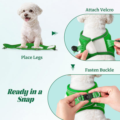 No Pull Dog Puppy Harness and Leash Set Reflective Mesh Vest X-Small