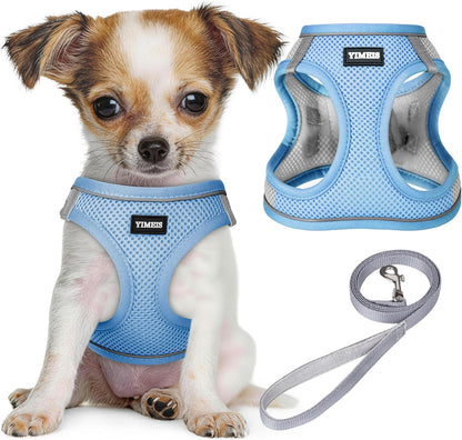 No Pull Dog Puppy Harness and Leash Set Reflective Mesh Vest X-Small