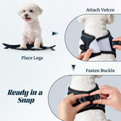 No Pull Dog Puppy Harness and Leash Set Reflective Mesh Vest X-Small