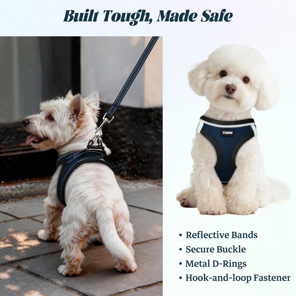 No Pull Dog Puppy Harness and Leash Set Reflective Mesh Vest X-Small