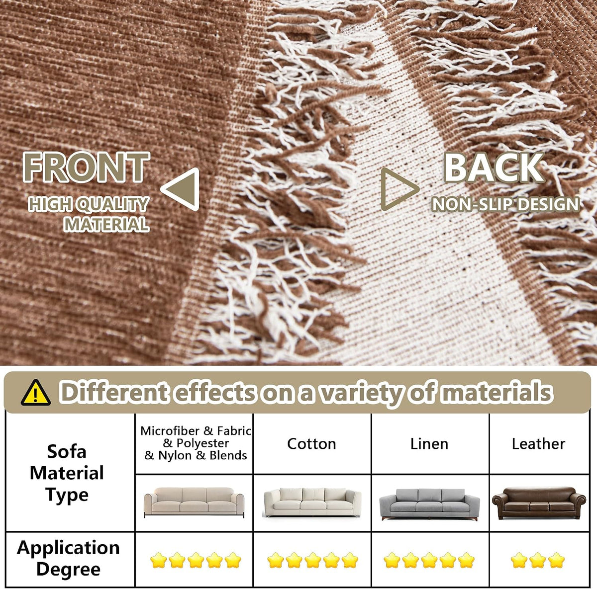 Couch Cover for Pets, Beige Couch Covers for 2 Cushion Couch Sofa, Sofa Slipcover Sectional L Shape Chenille Covers for Pets, Throw Couch for Dogs, Kids,71" X118"
