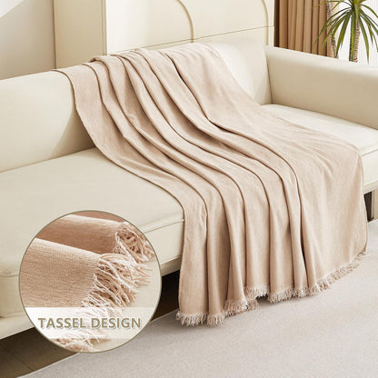 Couch Cover for Pets, Beige Couch Covers for 2 Cushion Couch Sofa, Sofa Slipcover Sectional L Shape Chenille Covers for Pets, Throw Couch for Dogs, Kids,71" X118"