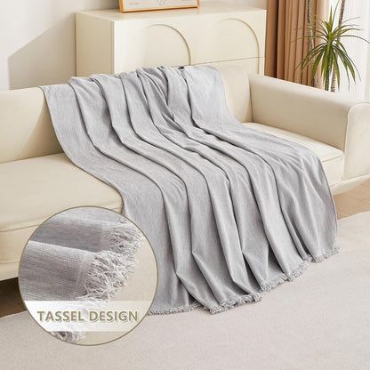 Couch Cover for Pets, Beige Couch Covers for 2 Cushion Couch Sofa, Sofa Slipcover Sectional L Shape Chenille Covers for Pets, Throw Couch for Dogs, Kids,71" X118"