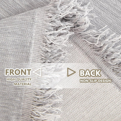Couch Cover for Pets, Beige Couch Covers for 2 Cushion Couch Sofa, Sofa Slipcover Sectional L Shape Chenille Covers for Pets, Throw Couch for Dogs, Kids,71" X118"
