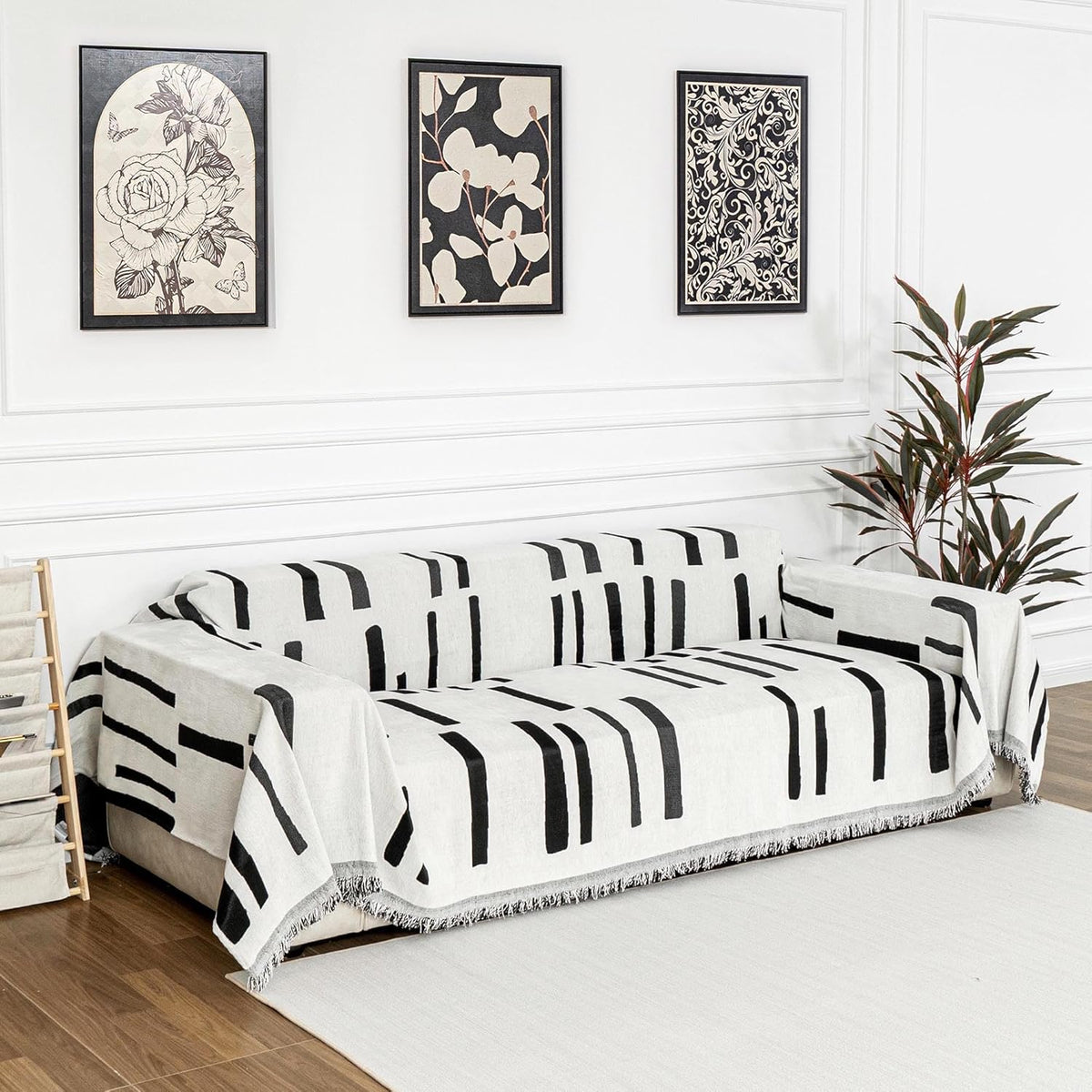 Couch Cover for Pets, Beige Couch Covers for 2 Cushion Couch Sofa, Sofa Slipcover Sectional L Shape Chenille Covers for Pets, Throw Couch for Dogs, Kids,71" X118"
