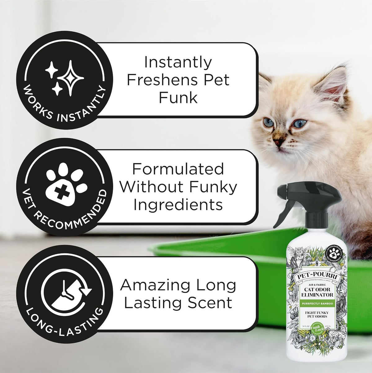Pet- Smell Ya Litter Cat Litter Deodorizer Spray, Bamboo 10 Ml