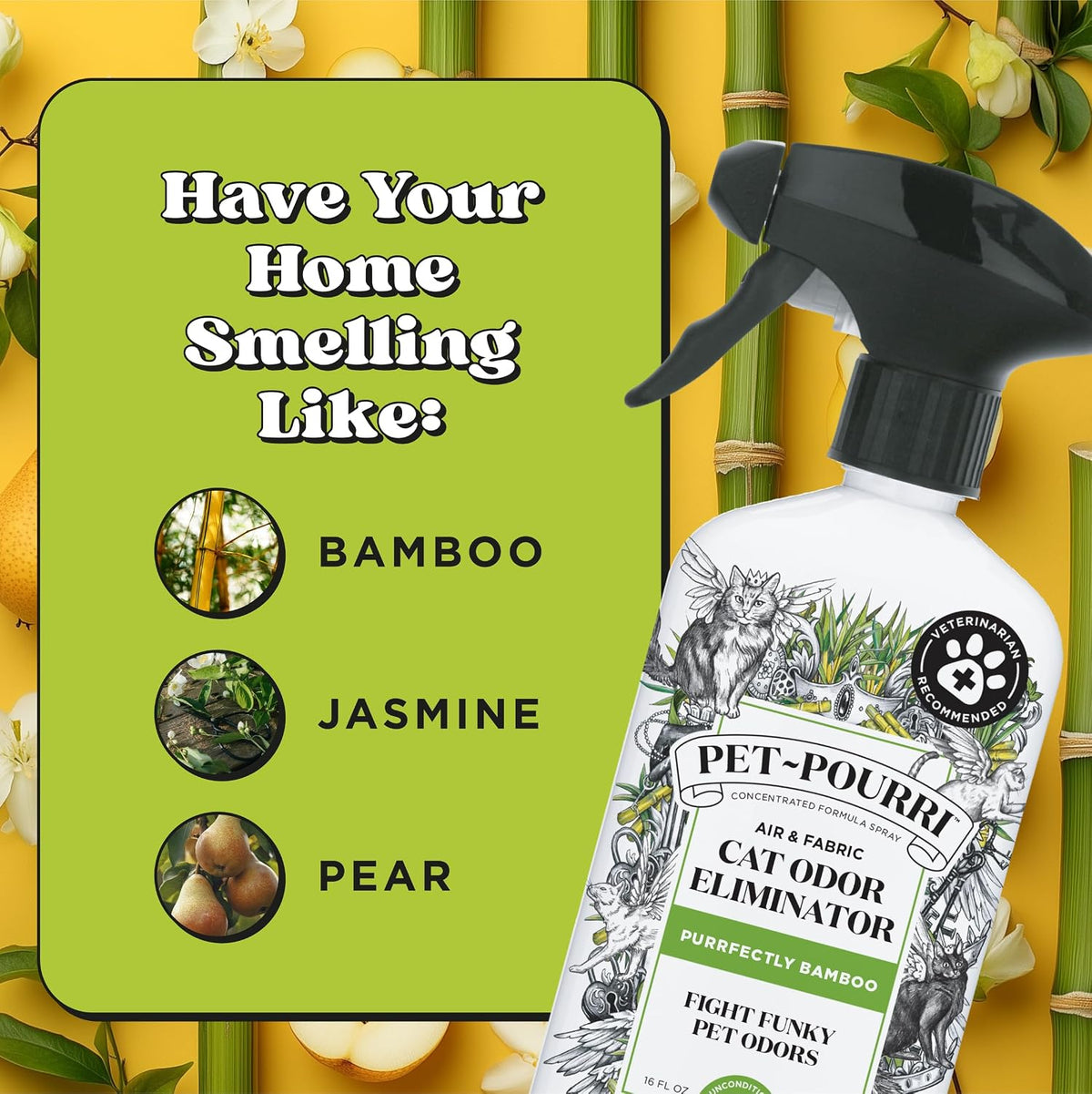 Pet- Smell Ya Litter Cat Litter Deodorizer Spray, Bamboo 10 Ml