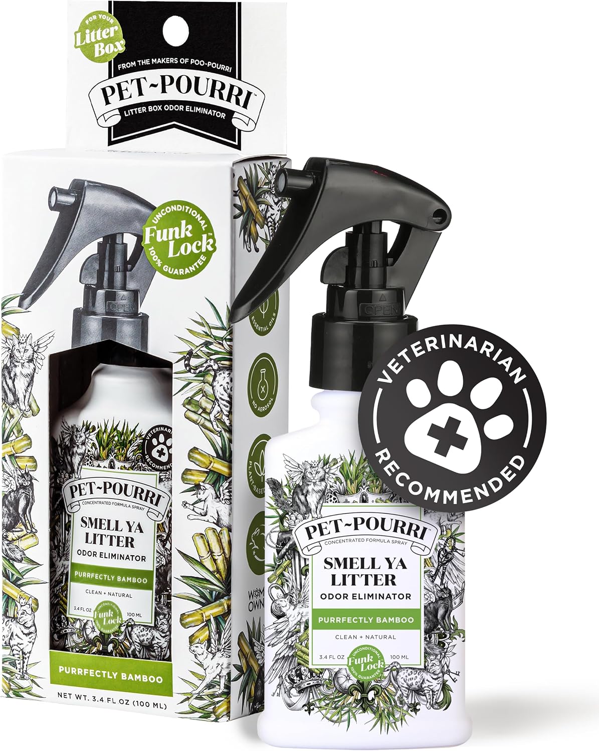 Pet- Smell Ya Litter Cat Litter Deodorizer Spray, Bamboo 10 Ml