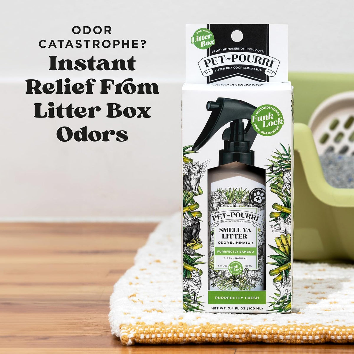 Pet- Smell Ya Litter Cat Litter Deodorizer Spray, Bamboo 10 Ml